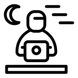 programmer working late at night on laptop coding vector image