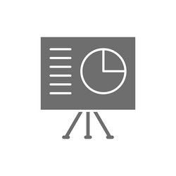 project presentation with pie chart grey icon vector image