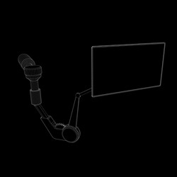 robotic arm monitor outline vector image
