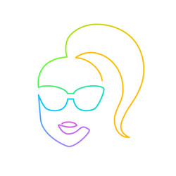 continuous bright gradient line face in sun vector image