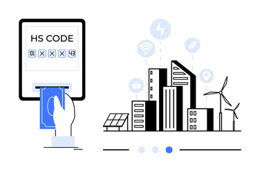 Digital Payment with HS Code & Smart City vector image