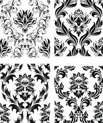 Elegant Damask Patterns vector image