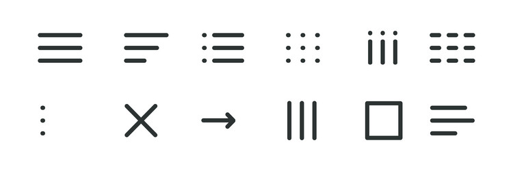 hamburger interface menu simple line minimal ui vector image