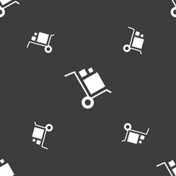 loader icon sign seamless pattern on a gray vector image