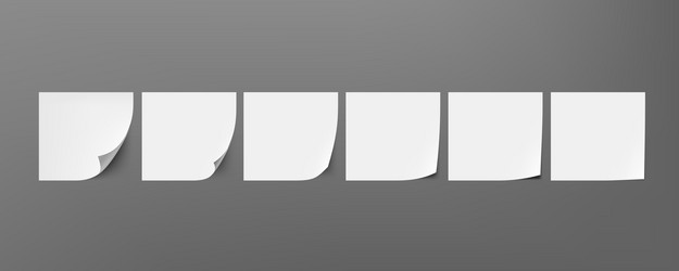 papers with different curled corner on gray vector image