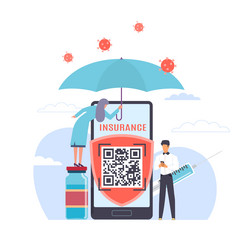qr code after vaccination vaccine registration vector image