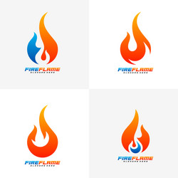 Flame logo design fire template blaze icon Vector Image