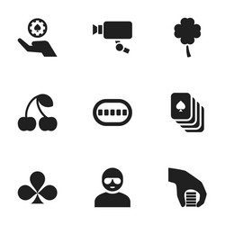 set of 9 editable game icons includes symbols vector image