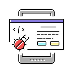 tablet debug color icon vector image