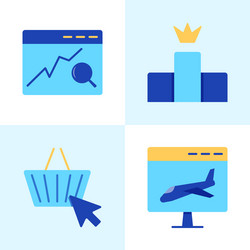 website search optimization icon set in flat style vector image