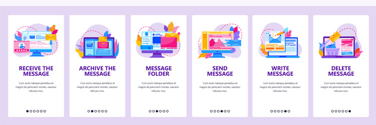 write send receive and delete messages email vector image