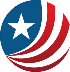 Abstract American Flag Logo Vector Image