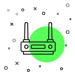 black line router and wi-fi signal icon isolated vector image