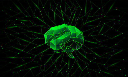 deep training and neural networks around the brain vector image
