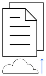 document upload to cloud storage with upward arrow vector image