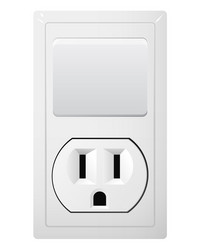 electrical socket type b with switch receptacle vector image