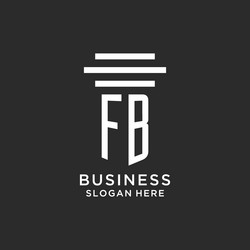 fb initials with simple pillar logo design vector image