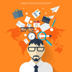flat business background with paperstemwork vector image