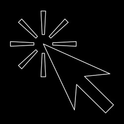 mouse click the white path icon vector image