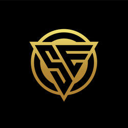 se logo monogram with triangle shape and circle vector image