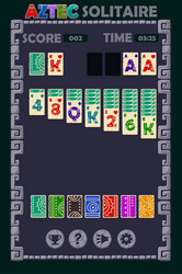 aztec solitaire game ui background and buttons vector image