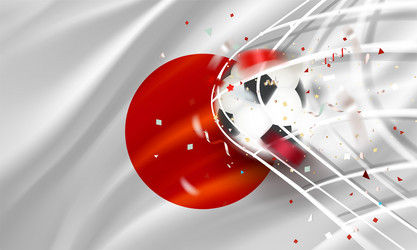 ball in the soccer net goal concept with flag vector image