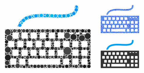 computer keyboard composition icon circle dots vector image