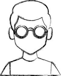 geek man with round frame glasses vector image