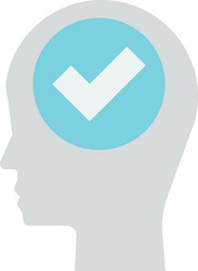 human head and check mark in minimal style vector image