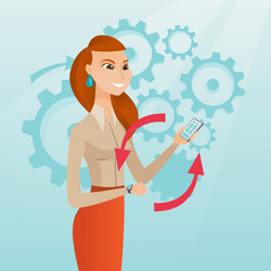 synchronization between smartwatch and smartphone vector image