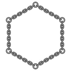 abstract contour hexagon chain vector image