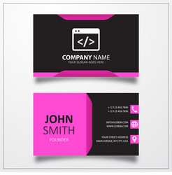 coding icon business card template vector