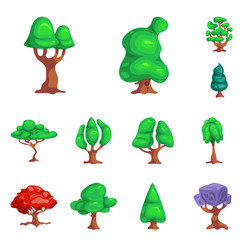 design of tree and nature symbol set vector image