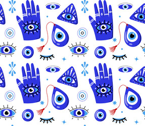 evil eyes seamless pattern repeating design vector image