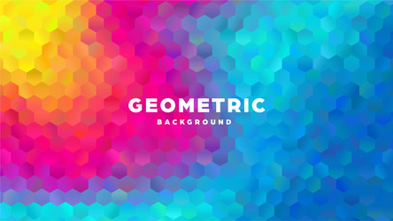 Hexagonal polygonal abstract background colorful vector