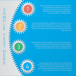 Infographics step by in the form of gears vector