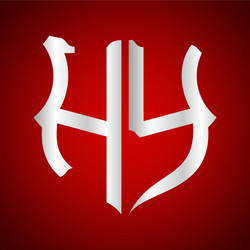 initials h y shield shape with silver color vector image