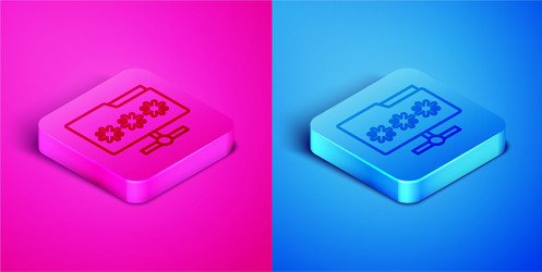 isometric line folder with password notification vector image