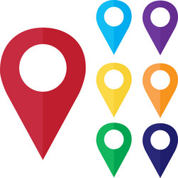 pointer set color pin map icon navigation vector