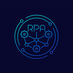rpa icon robotic process automation linear design vector image