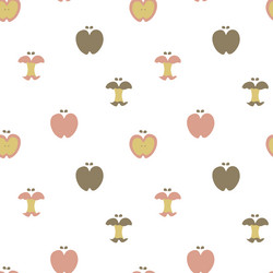 seamless minimal apple repeat pattern vector image