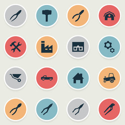 set of simple build icons vector image