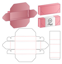 Box packaging die cut template design 3d mock-up vector