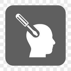 brain tool rounded square button vector image