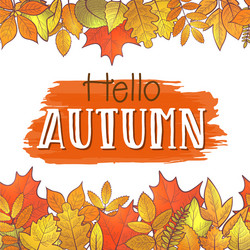 hello autumn borders vector image