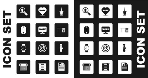 set push pin location with text work computer vector image
