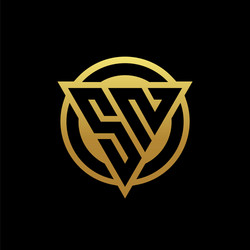 sn logo monogram with triangle shape and circle vector image