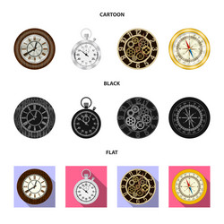 Design of clock and time sign collection vector