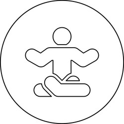 Man in yoga pose icon circle round outline vector