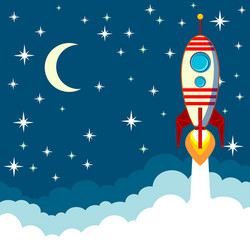 Rocket Launch on the Moon vector image